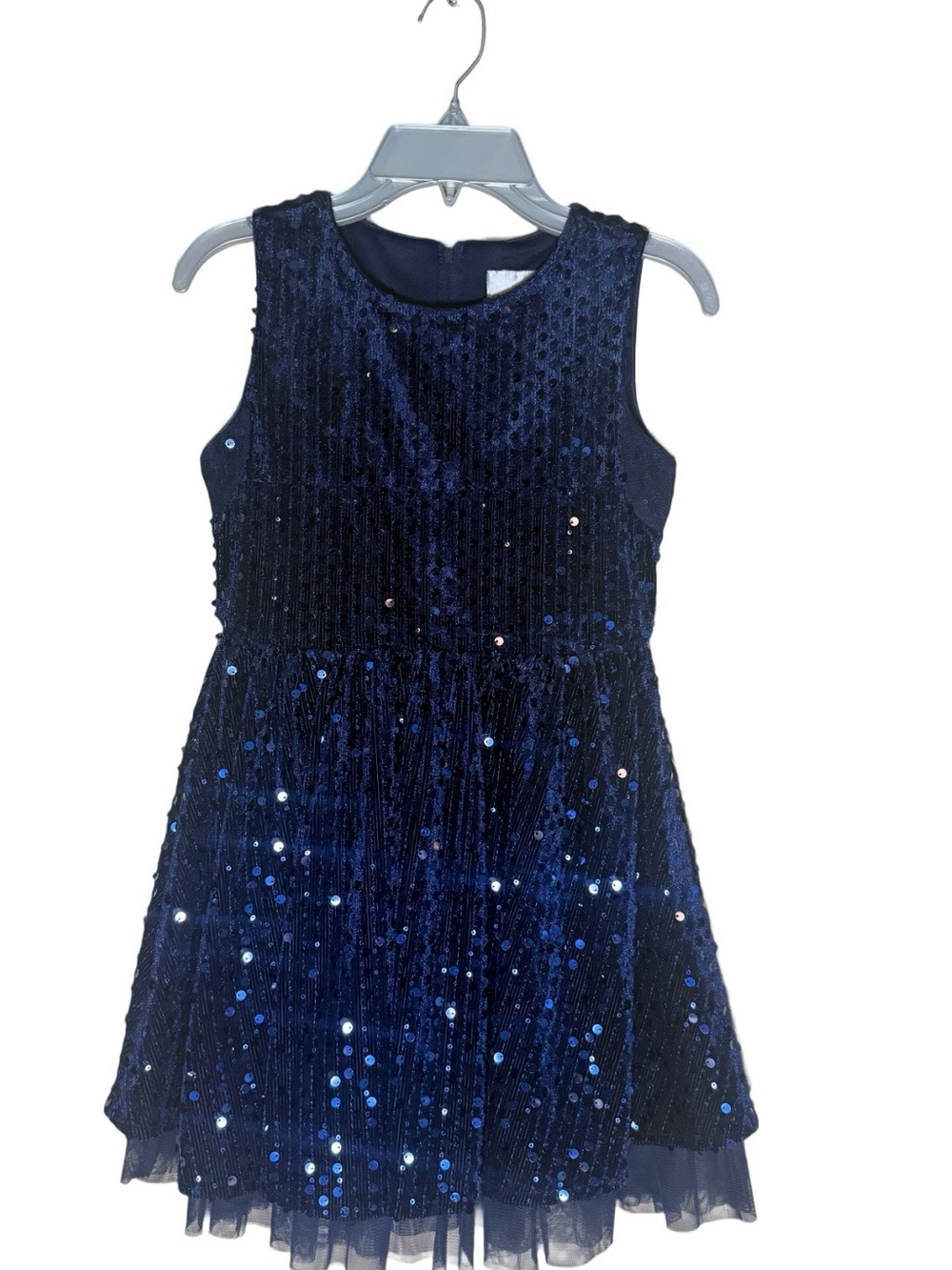 Rare Editions Navy Sequin Sparkle Party Dress